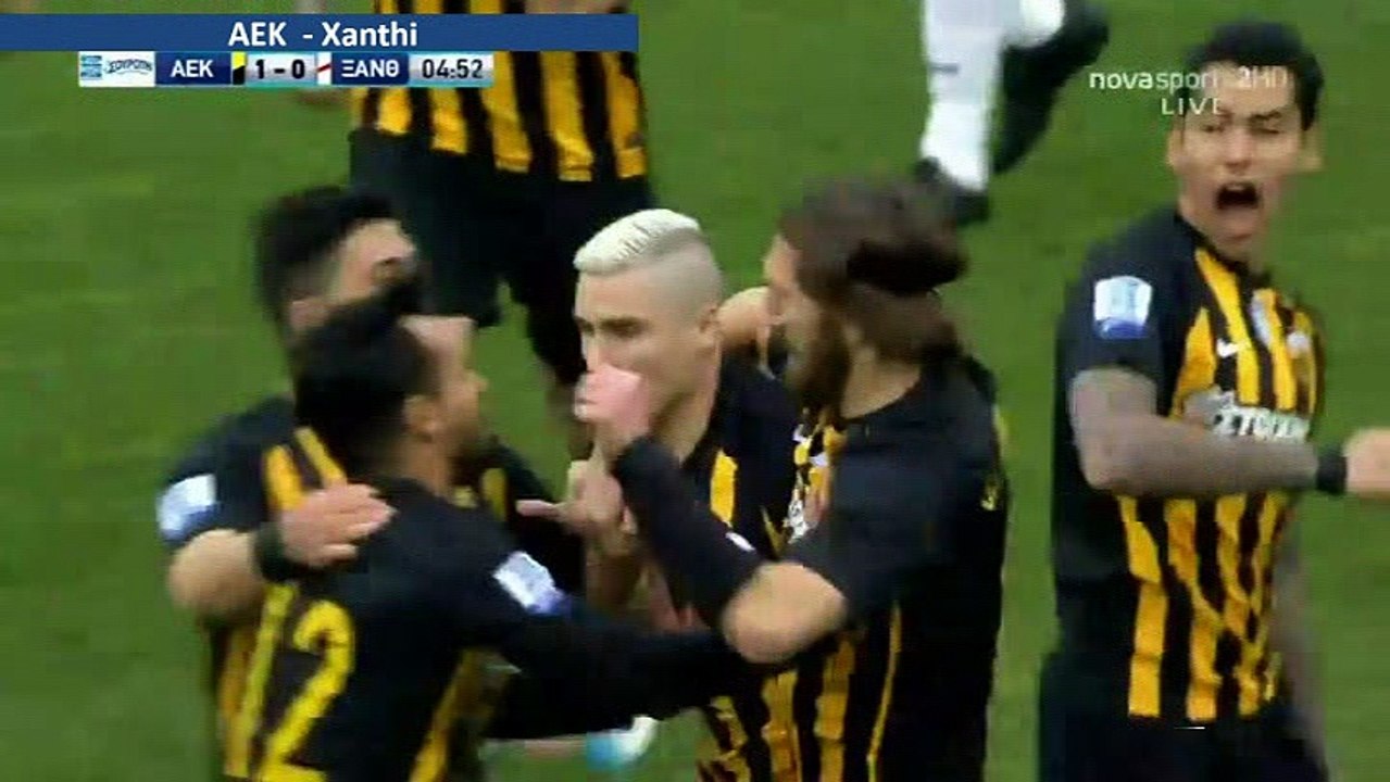 1-0 Ognjen Vranješ Goal - AEK 1-0 Xanthi - 18.02.2018