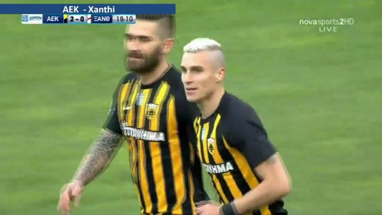 2-0 Ognjen Vranješ Second Goal - AEK 2-0 Xanthi - 18.02.2018 - video  Dailymotion