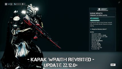 Warframe: Karak Wraith Revisited after the rework 2018 - Update 22.12.0