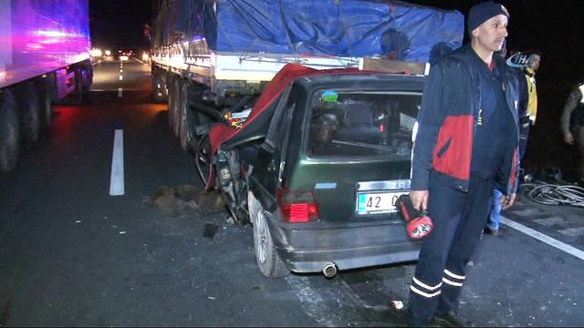 Otomobil tıra arkadan çarptı: 1 ölü, 1 ağır yaralı
