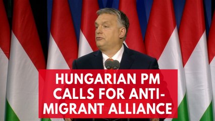 Télécharger la video: Hungarian Prime Minister Viktor Orbán calls for global anti-migrant alliance