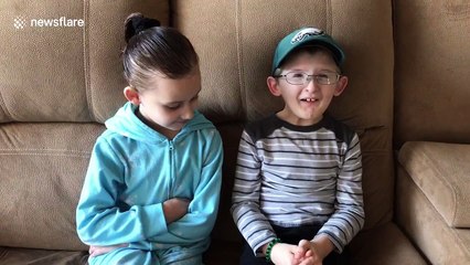 Boy with rare condition teaches sister to spell his football team's name