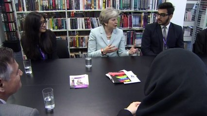 Theresa May visits school in West London