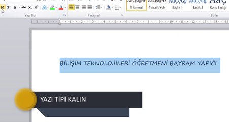 WORD YAZI TİPİ KALIN ve İTALİK