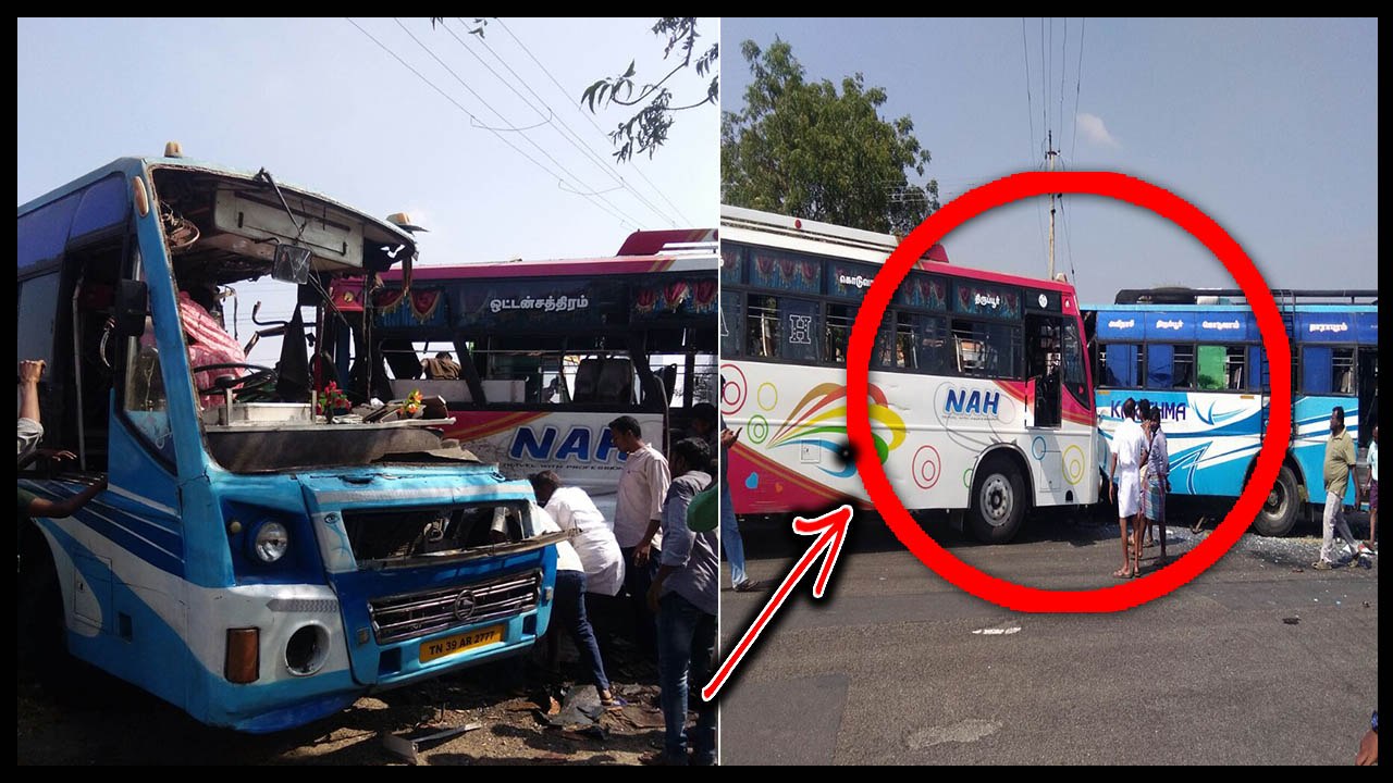 திருப்பூர் அருகே தனியார் பேருந்துகள் நேருக்கு ந...