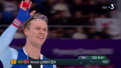 JO 2018 : Patinage de vitesse - 500 mètres Hommes. Havard Lorentzen champion olympique