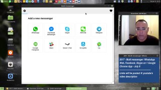 2017 - Multi messenger - WhatsApp Web, facebook , Skype, Telegram on 1 Google Chrome/Chromium App - July 8