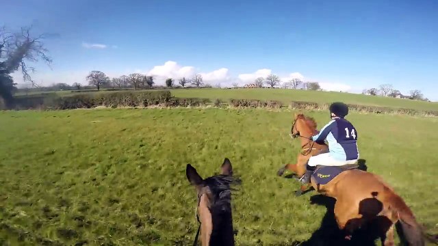 Une course hippique de Cross Country filmée par un jockey