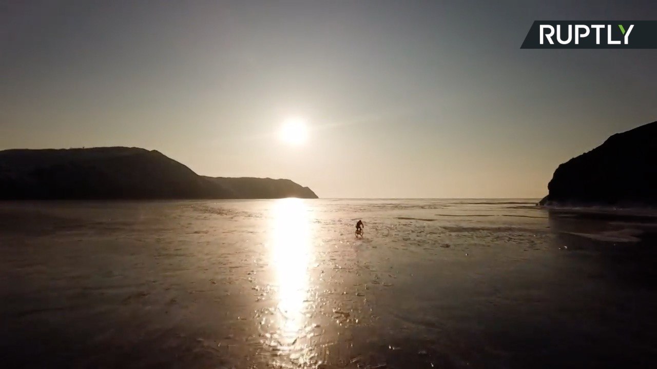 First Ever Ice Skater Wins Frozen Lake Baikal Extreme Endurance Race