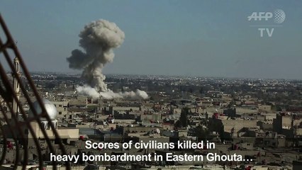 Скачать видео: Syria bombardment kills dozens in rebel enclave