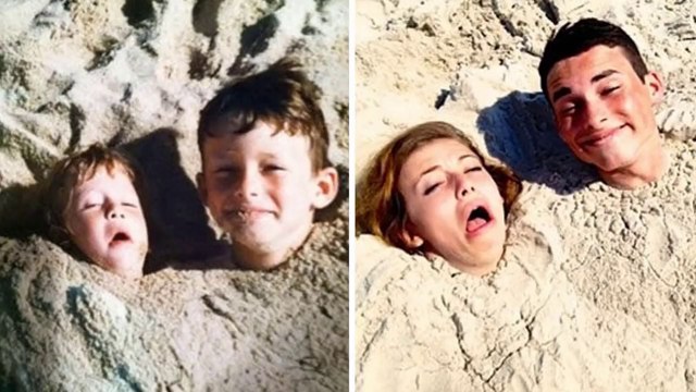 Most Hilarious & Funny Family Photos Then and Now Awkward Family Photos Then and Now