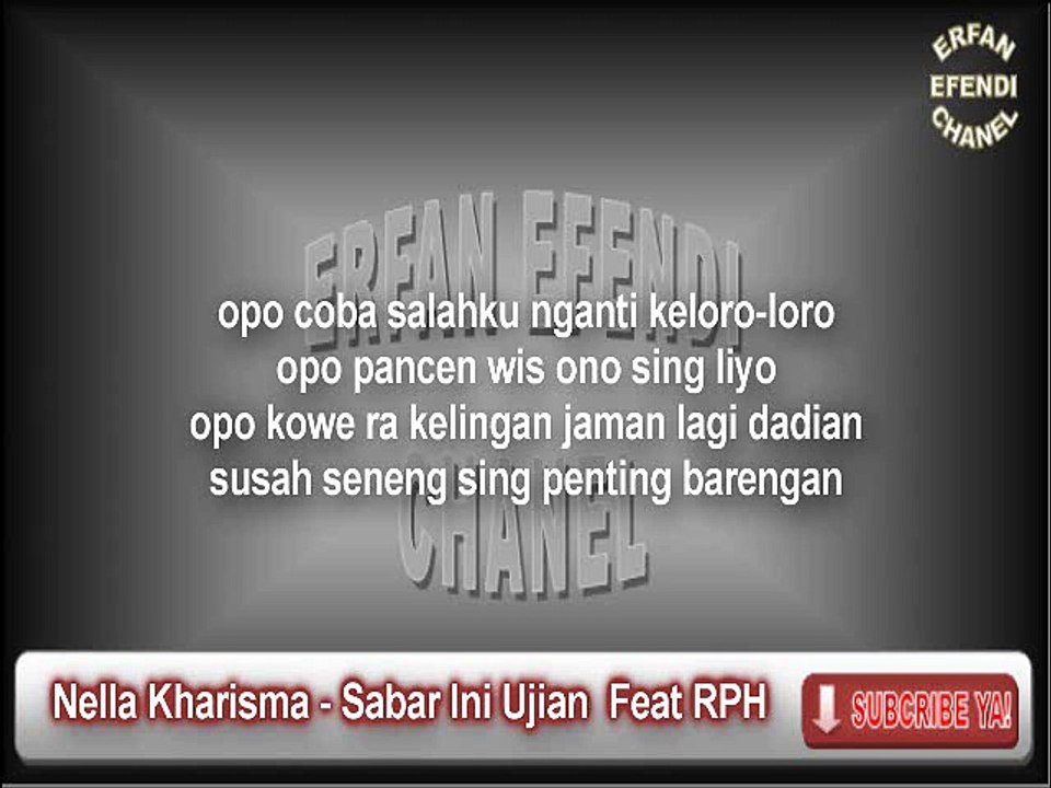 Nella Kharisma - Sabar Ini Ujian  Feat RPH Karaoke Lirik Akustik