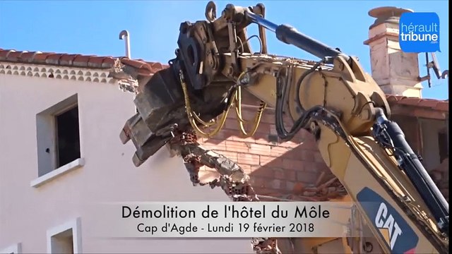 Démolition de l'hôtel du Mole - Cap d'Agde 2018