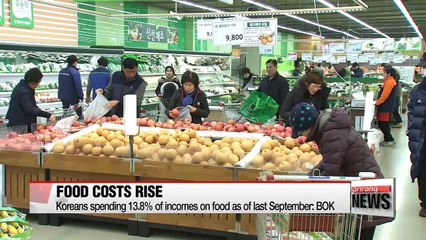 Proportion of income Koreans spend on food rose to highest level in 17 years