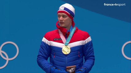 JO 2018 : Patinage de vitesse - 500 mètres Hommes. Cérémonie de remise des médailles