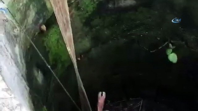 İtfaiye ekiplerinin zorlu inek kurtarma operasyonu