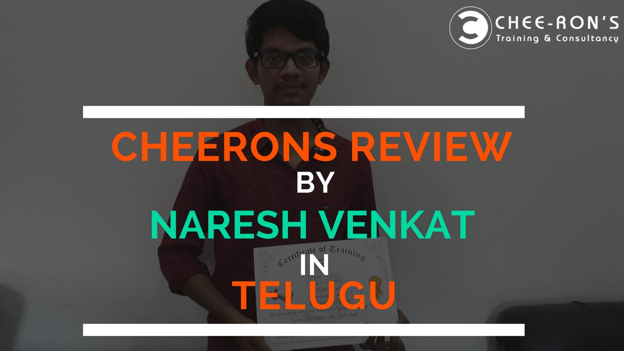 Cheerons Reviews By Venkat Naresh Telugu | Digital Marketing Courses in Bangalore | http://cheerons.in