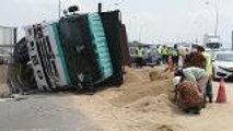 Traffic gridlock after lorry overturns on Penang Bridge