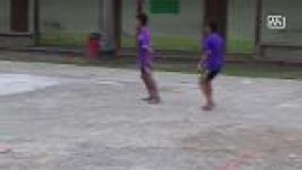 Children beg for new football in southern Thailand