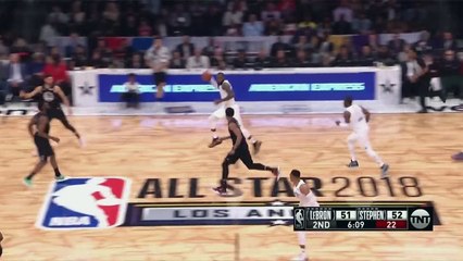 LeBron James Dunks Reverse Alley Oop From Russell Westbrook! 2018 NBA All Star Game!