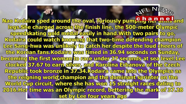 Olympics 2018_ Japan's Kodaira wins Olympic 500 over South Korea's Lee