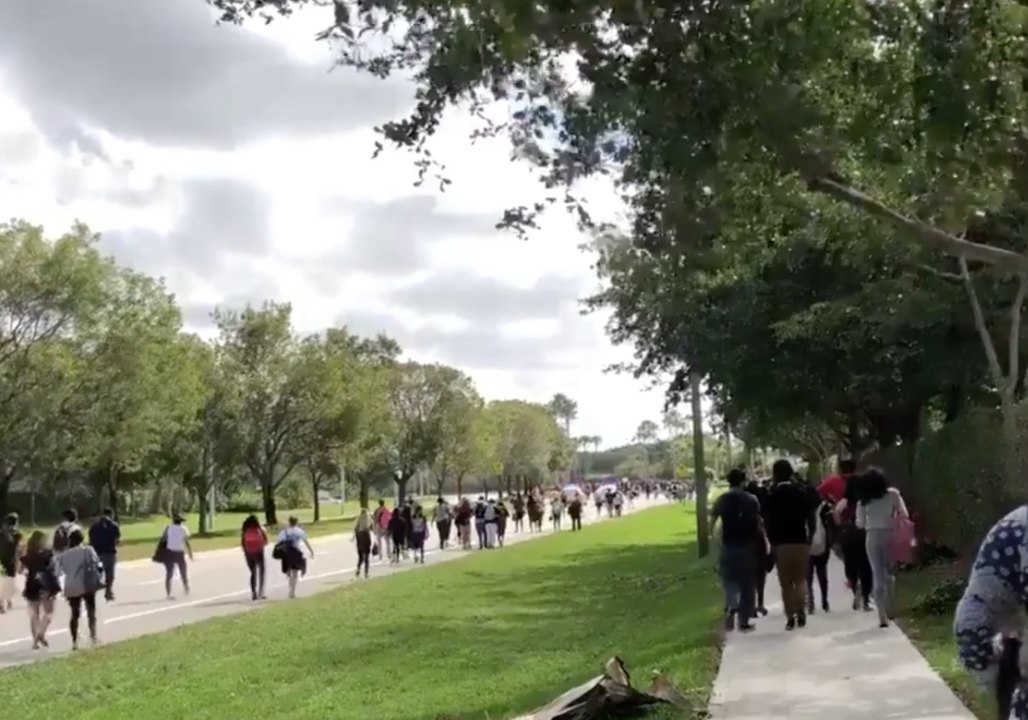 High School Students March 13 Miles to School Shooting Scene, Demand Change