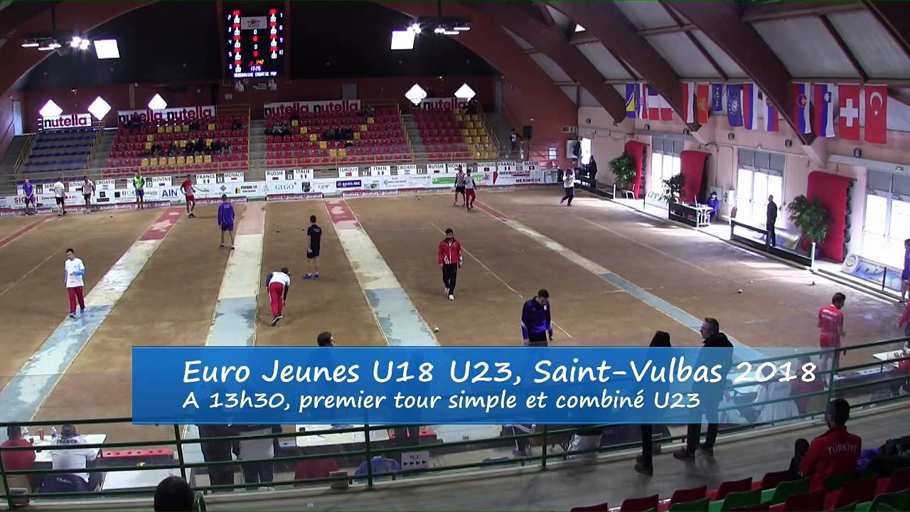 Premières parties de poules,  simple et combiné, Euro Jeunes, Saint-Vulbas 2018