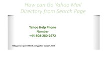 How can Go Yahoo Mail Directory from Search