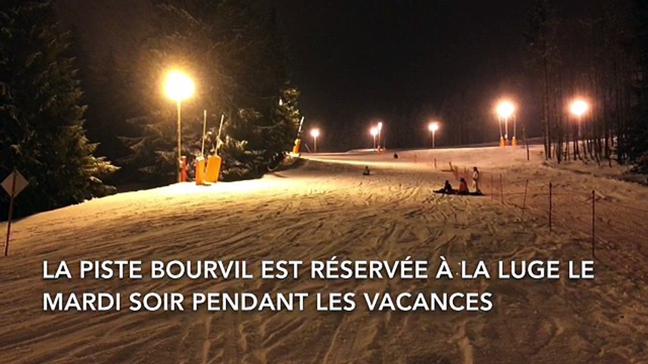 Descente en luge sur la piste Bourvil à La Bresse