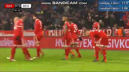 Robert Lewandowski GOAL - Bayern Munich 4-0 Besiktas 20.02.2018