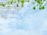 8pc Coral Seashell Starfish Seashore Coastal Beach Queen Comforter Set 8pc Bed in a Bag