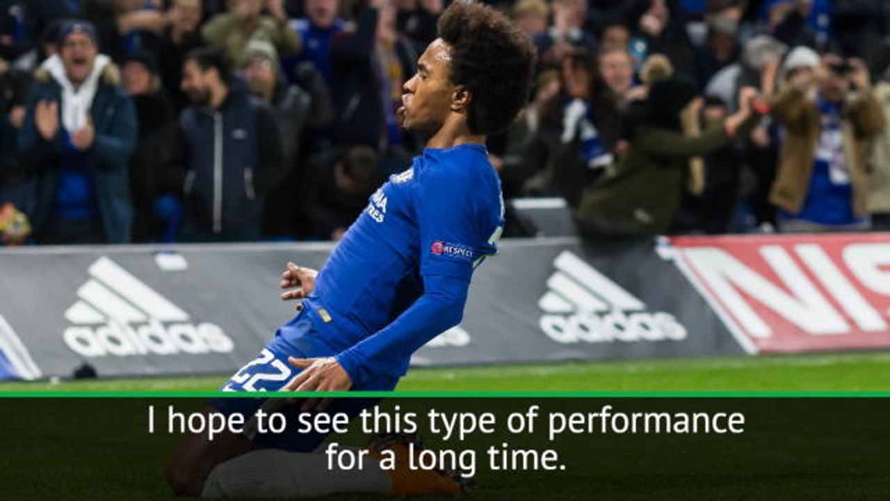 Conte hails 'fantastic' Willian performance