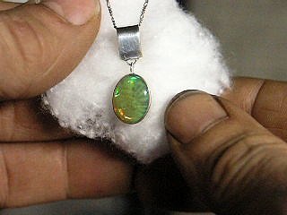 Sterling Necklace with Ethiopian Opal