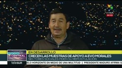 Bolivianos marchan en apoyo a repostulación de Evo Morales