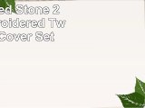 SimpleOpulence 100 Linen Washed Stone 2 Piece Embroidered Twin Duvet Cover Set