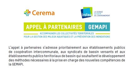 Appel à partenaires GEMAPI
