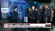 U.S. reveals North Korea cancelled meeting with Pence at last minute