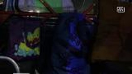 Tuk-tuk driver and young son live in vehicle as home