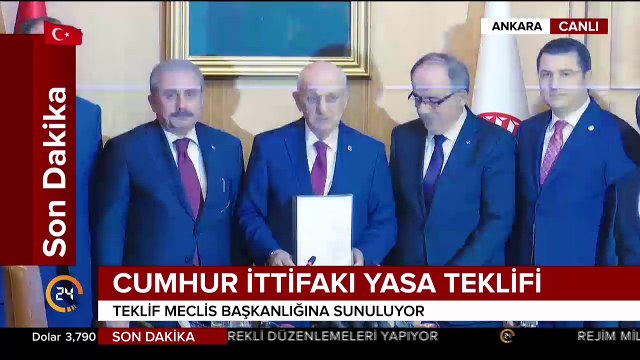 'Cumhur ittifakı' yasa teklifi Meclis Başkanlığı'na sunuldu