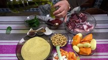 Couscous aux légumes et à la viande -  الكسكس بالخضار واللحم