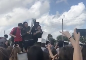 Boca High Students Chant 'We Want Change' During Gun Reform Rally