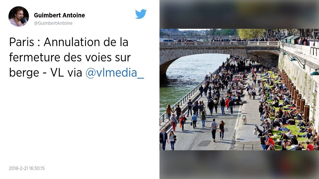 Paris : la justice annule la piétonnisation des voies sur berges rive droite.