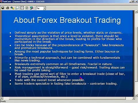 Breakout Trading Strategies in Forex, Webinar by James Chen