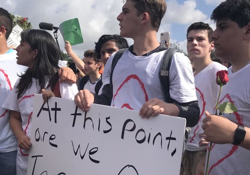 Hundreds of High School Students From Nearby Coconut Creek March in Solidarity with Parkland