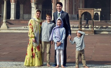 Justin Trudeau arrives at Jama Masjid