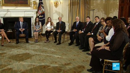 Tearful students plead with Trump to roll back gun rights