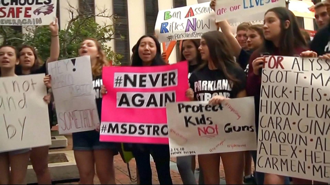 'They need to listen to us': Florida survivors demand action on gun control