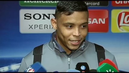 Zona mixta del Sevilla - Manchester United de Champions