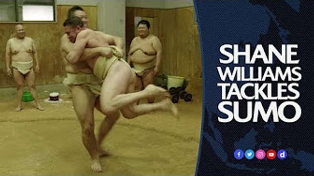 Shane Williams tackles sumo wrestling BIG in Japan