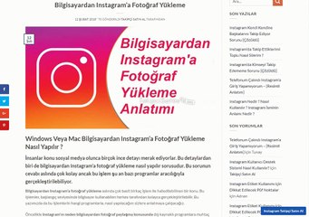 bilgisayardan instagram fotograf paylasma